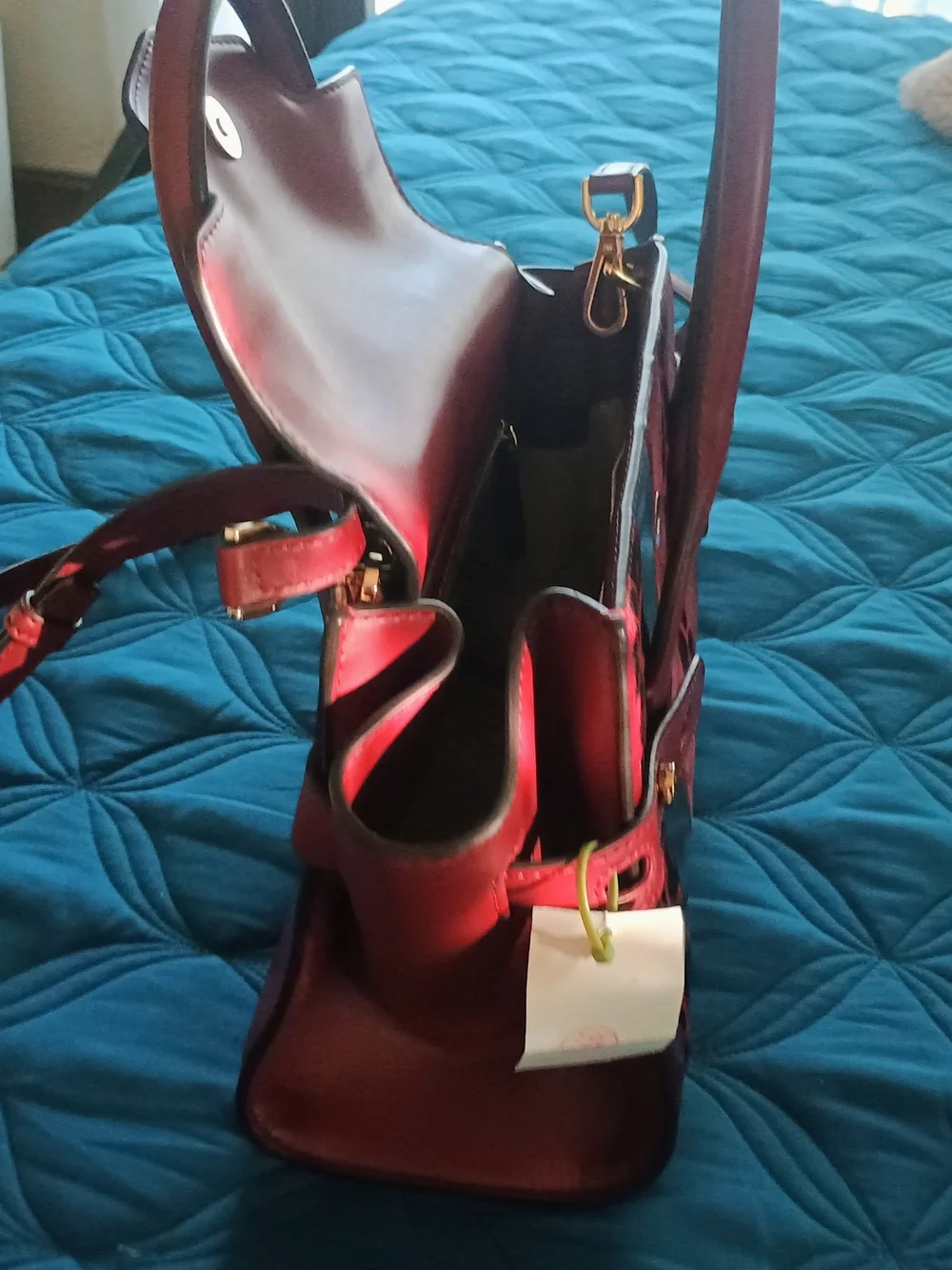 Michael Kors Red Patchwork Logo & Animal Print Satchel